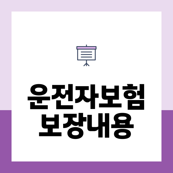 운전자보험보장내용