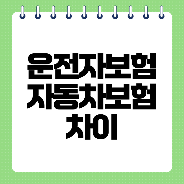 운전자보험자동차보험차이