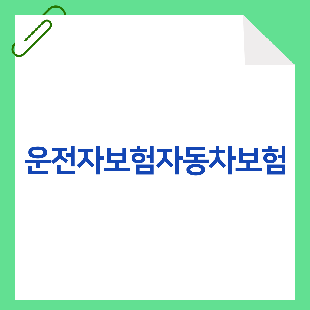 운전자보험자동차보험