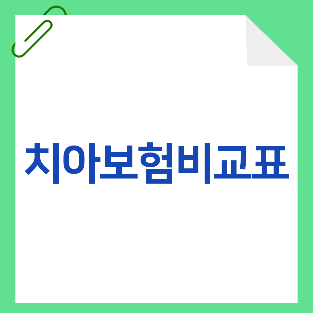 치아보험비교표