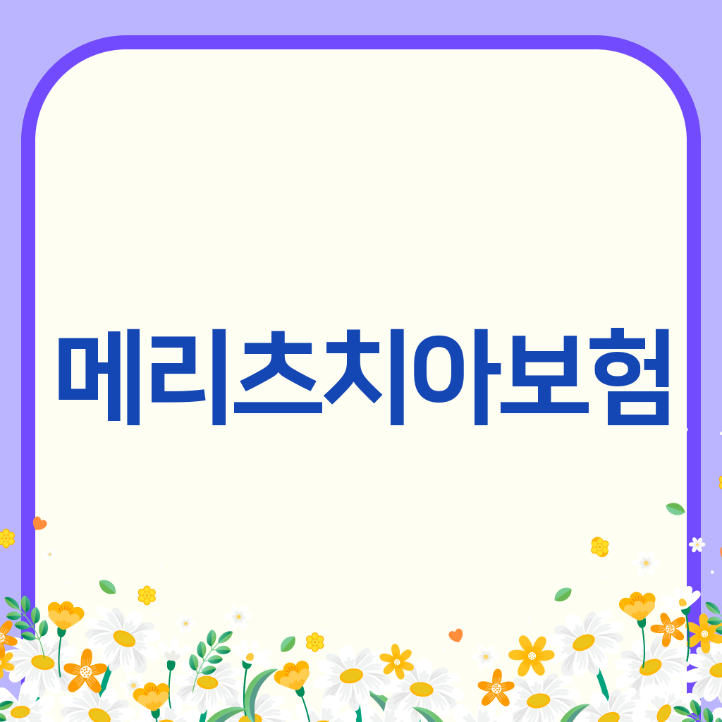메리츠치아보험