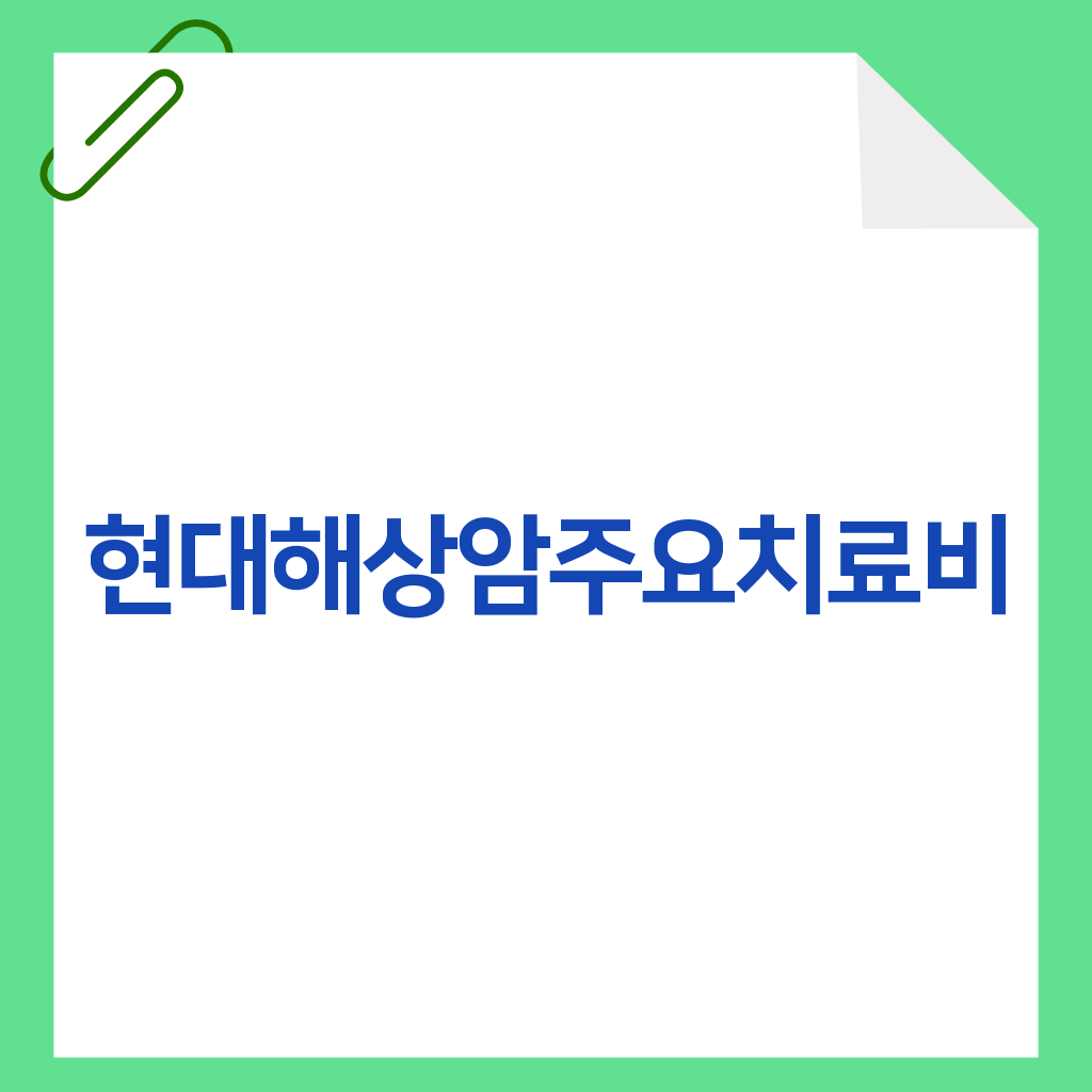 현대해상암주요치료비