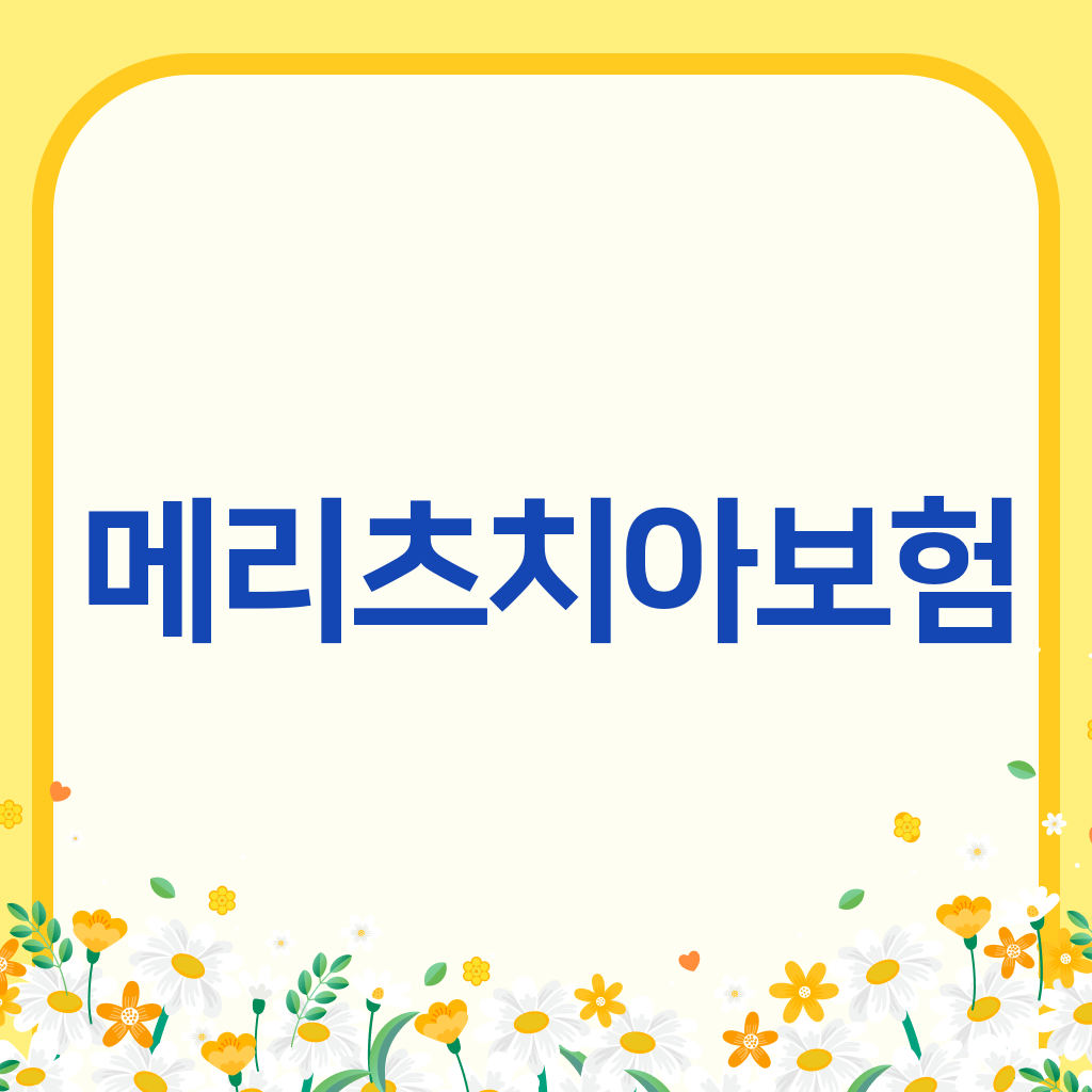 메리츠치아보험