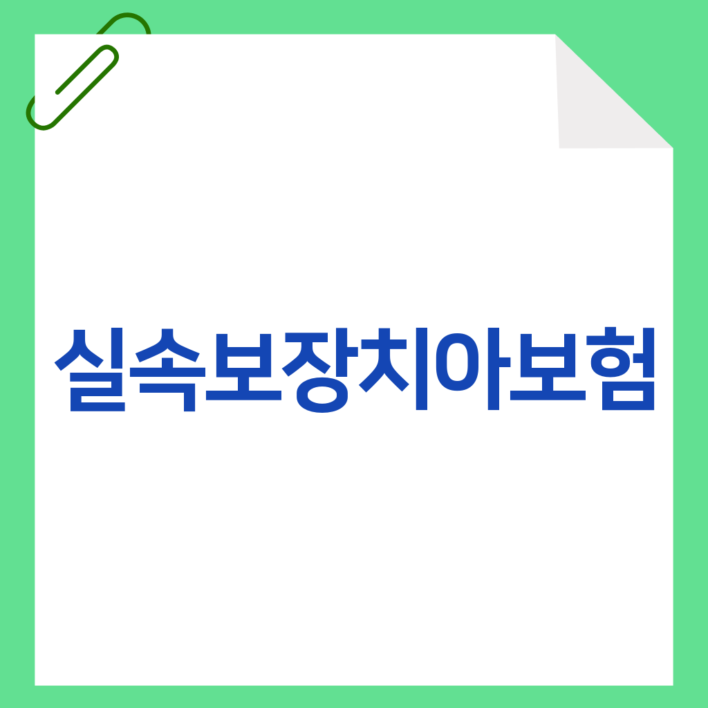 실속보장치아보험