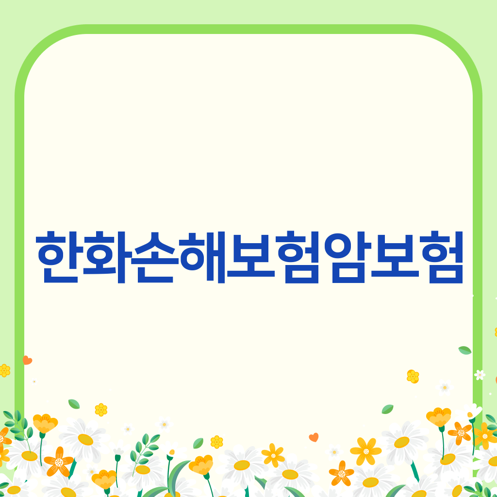 한화손해보험암보험