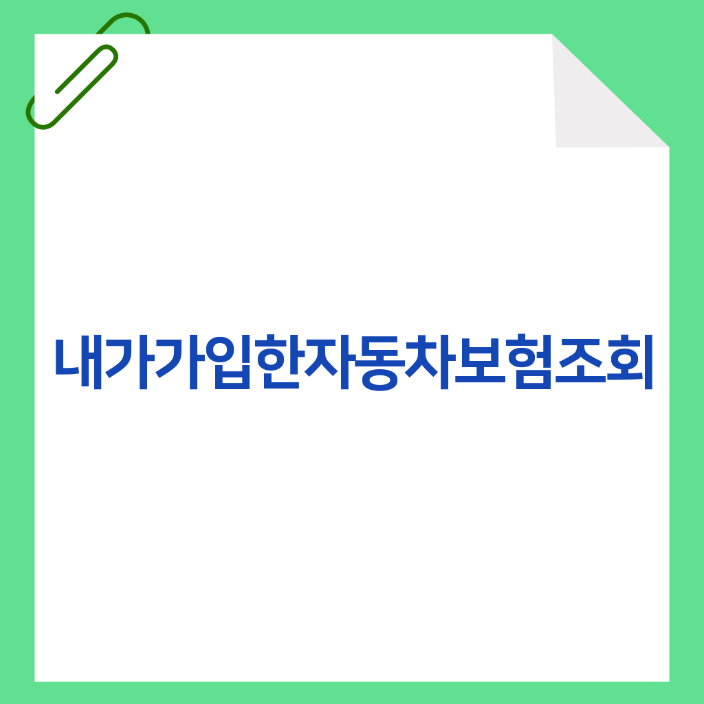 내가가입한자동차보험조회
