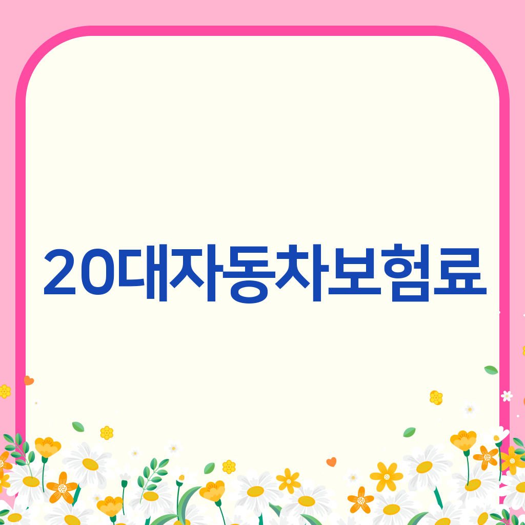 20대자동차보험료