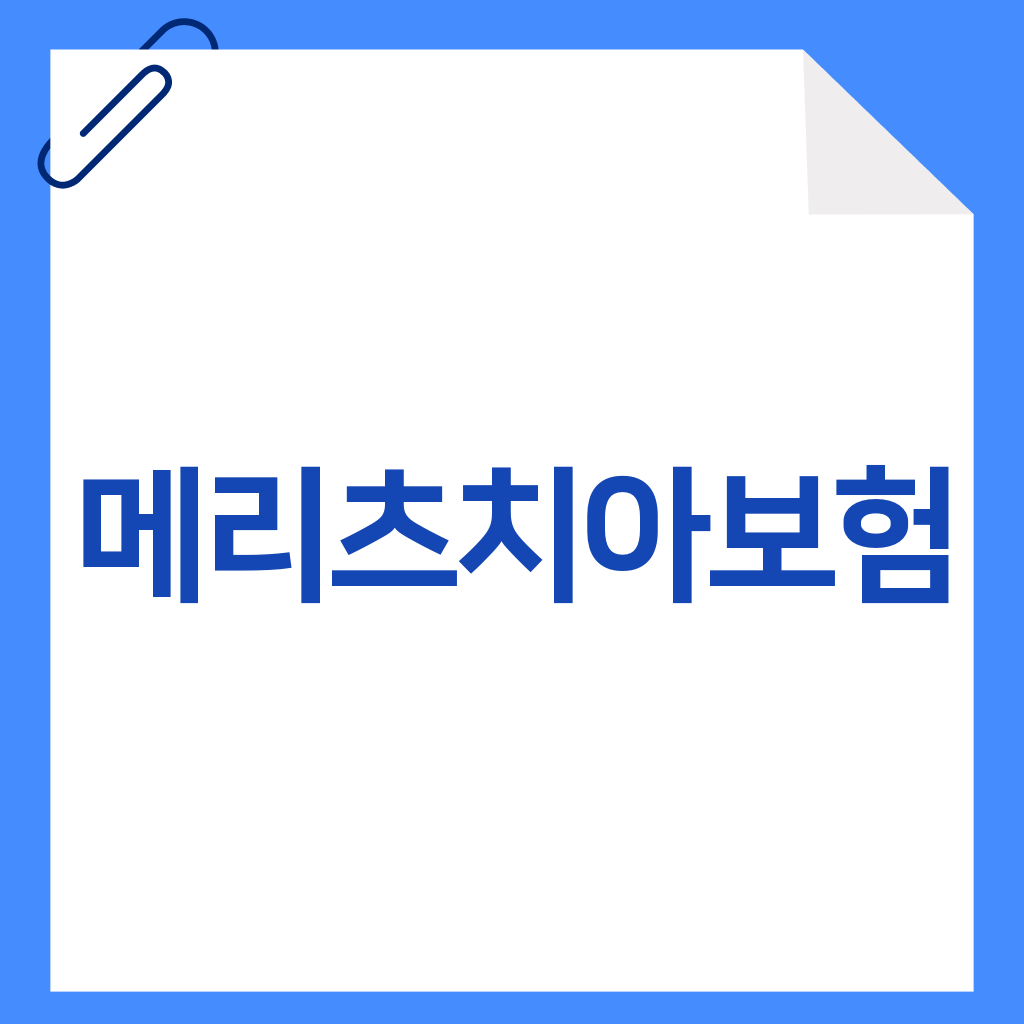 메리츠치아보험