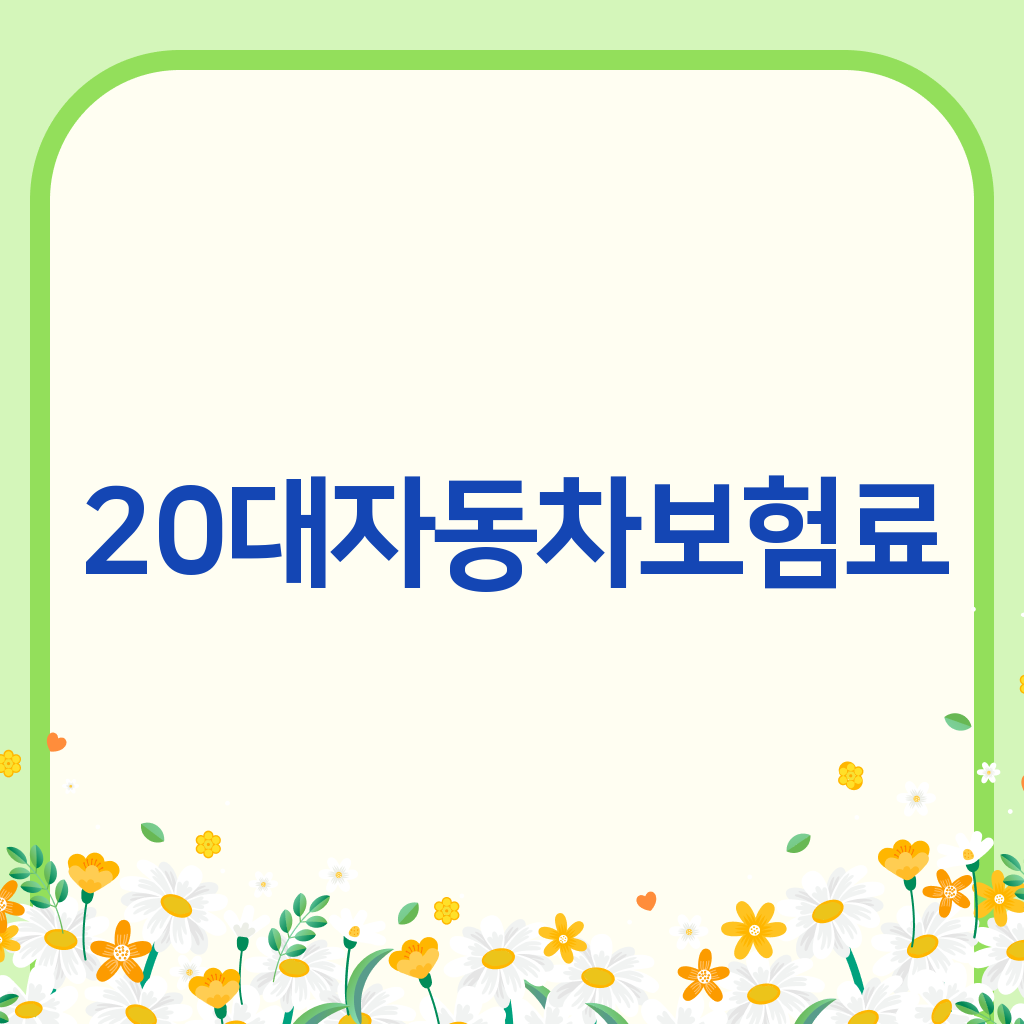 20대자동차보험료