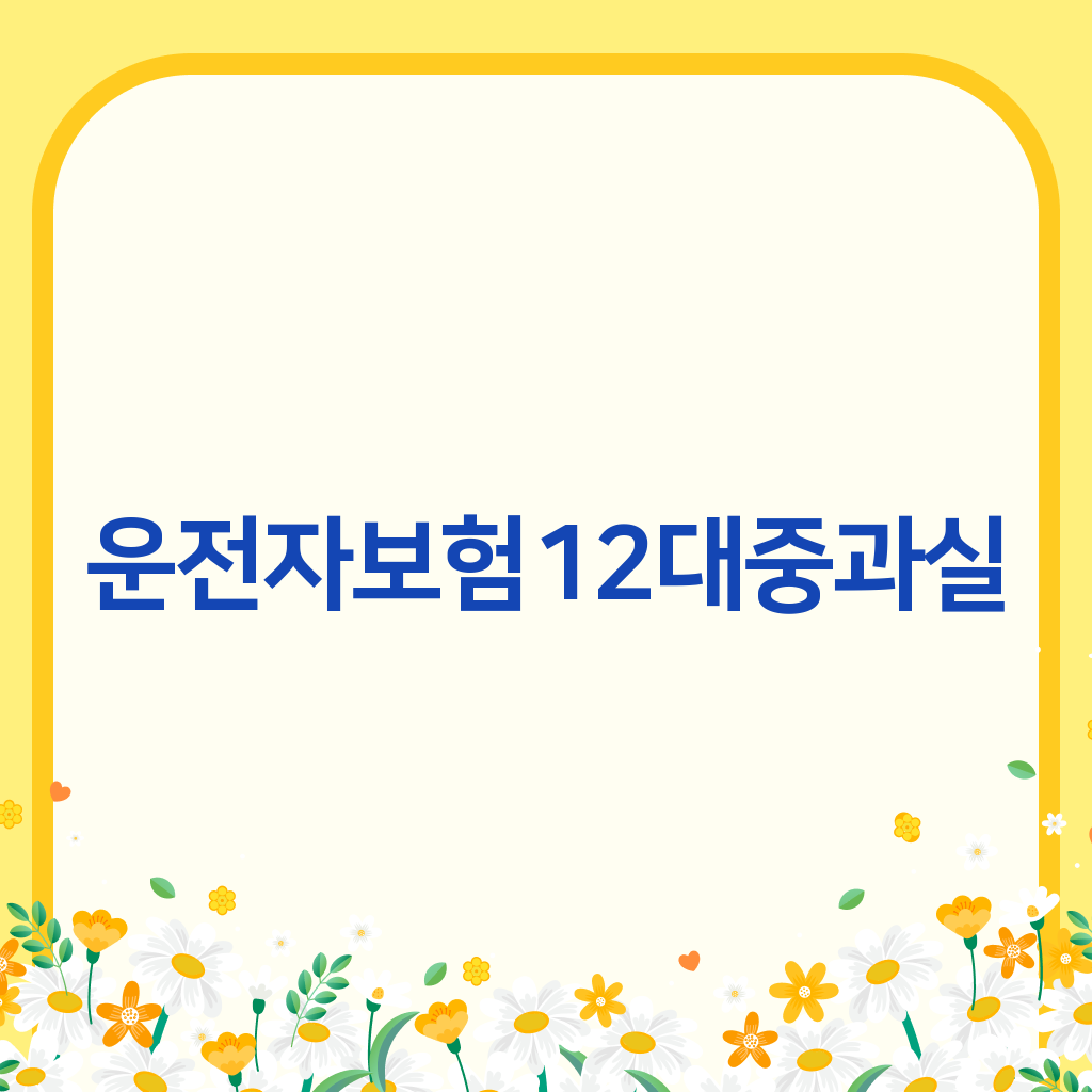 운전자보험12대중과실