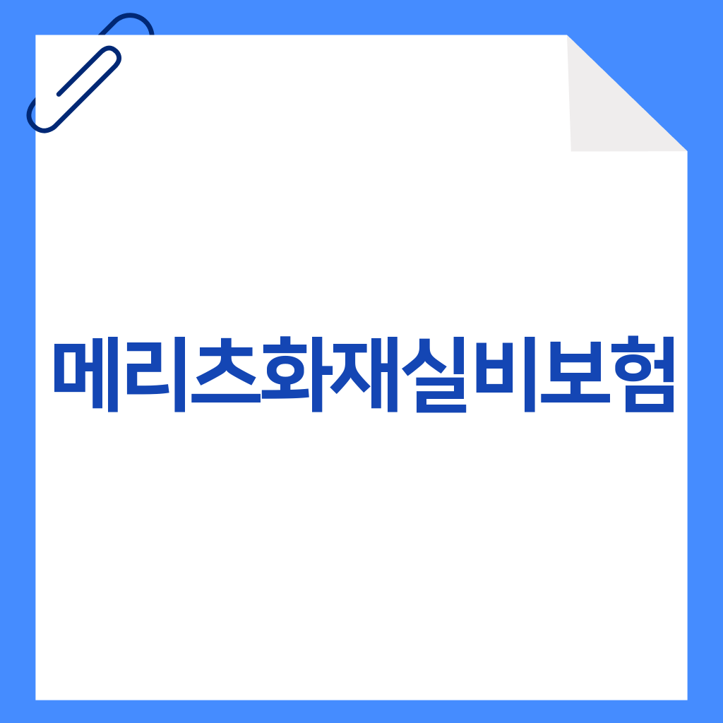 메리츠화재실비보험