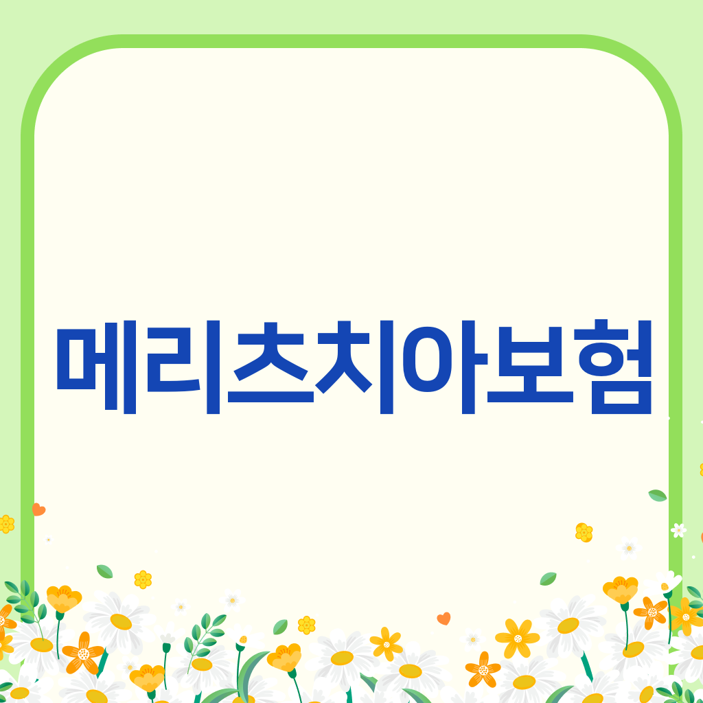 메리츠치아보험