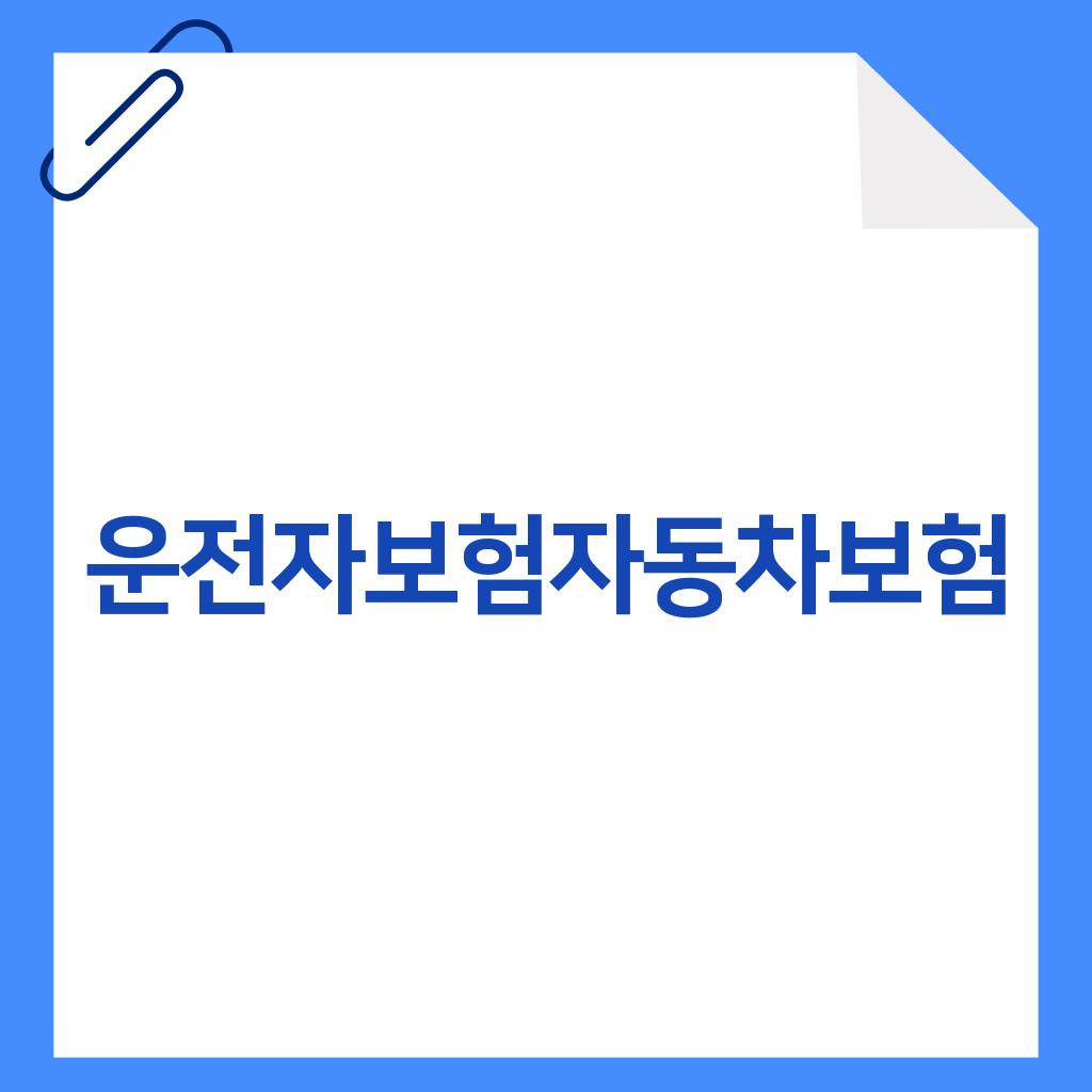 운전자보험자동차보험