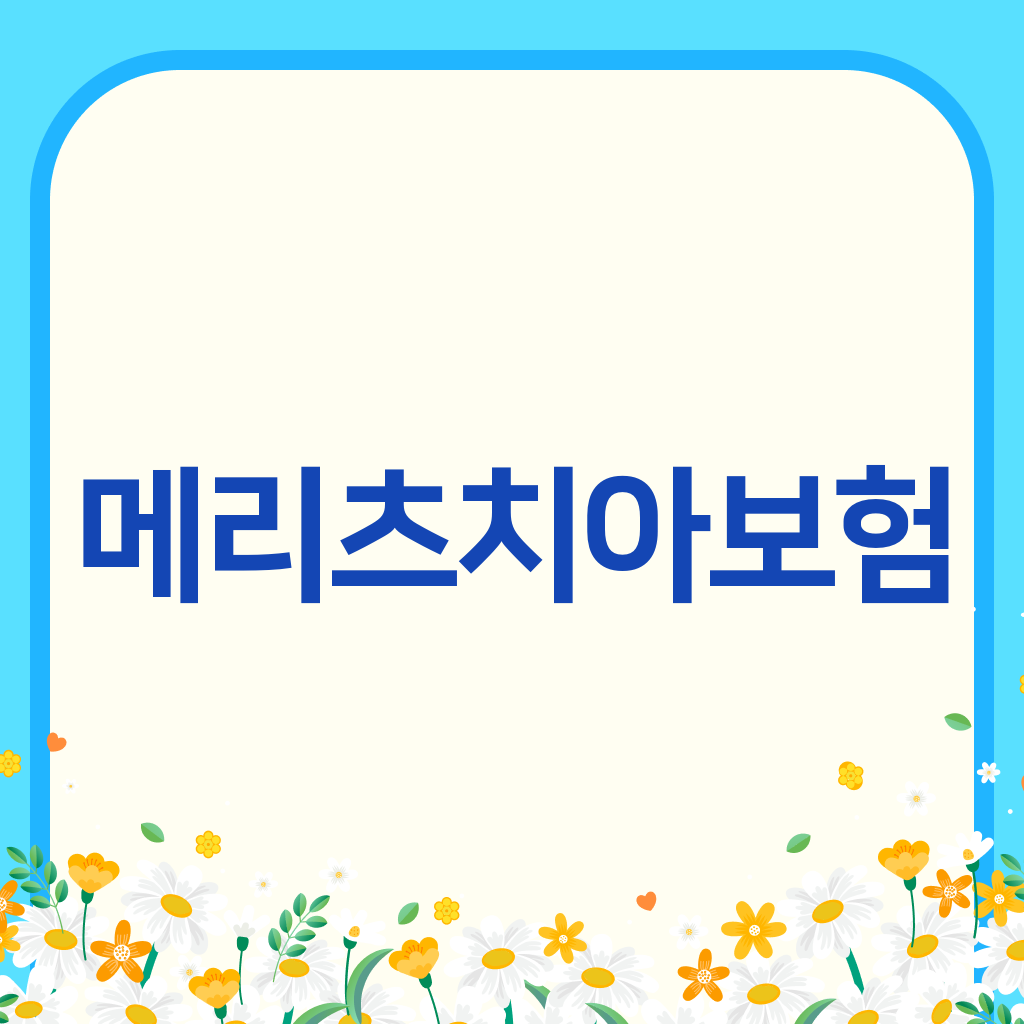 메리츠치아보험