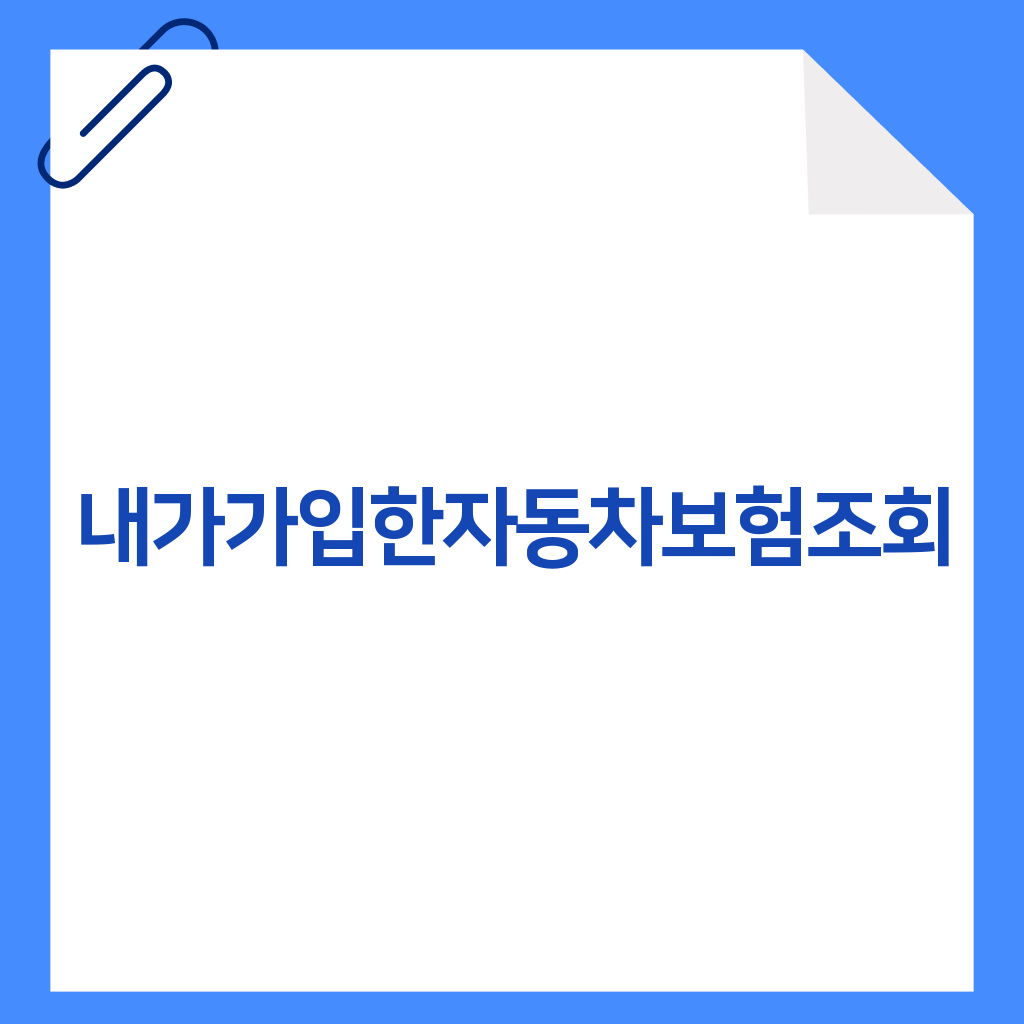 내가가입한자동차보험조회