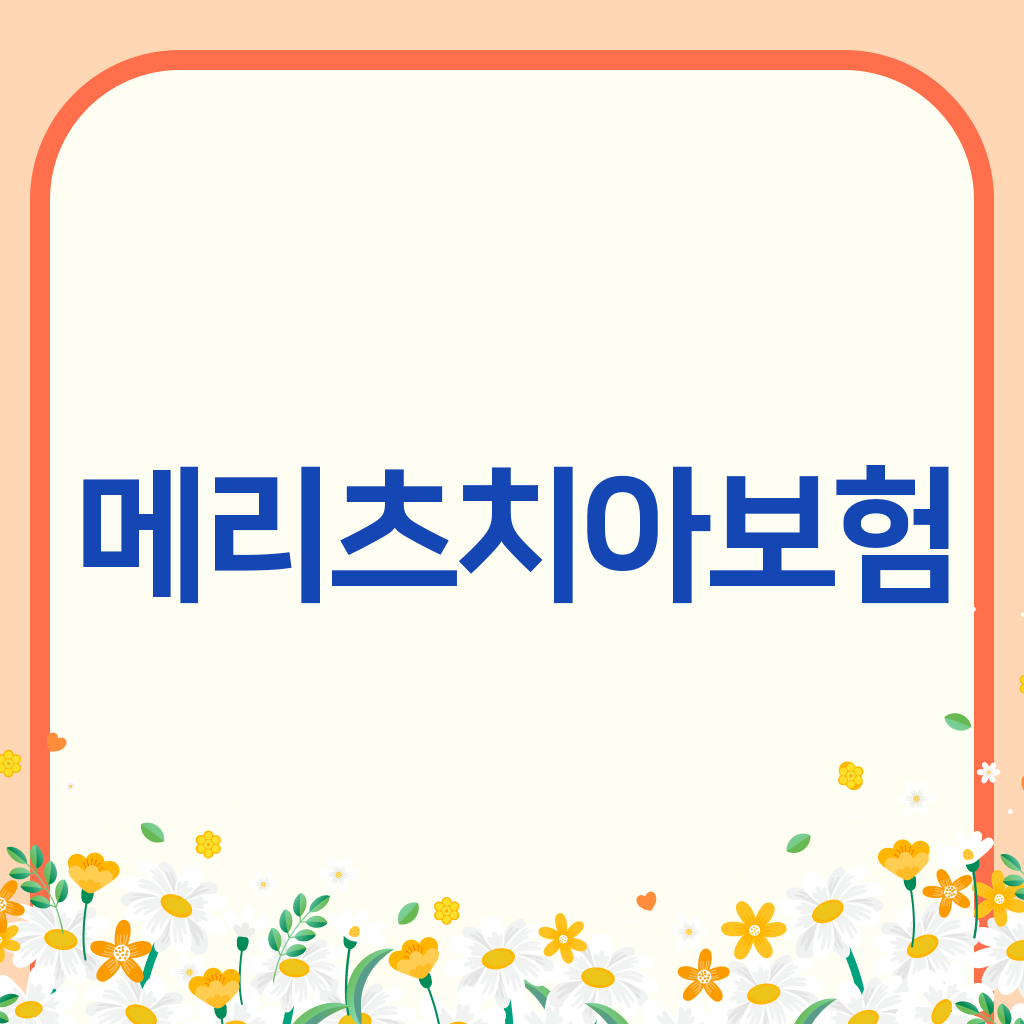 메리츠치아보험