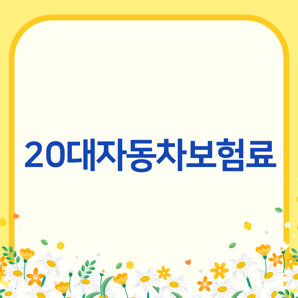 20대자동차보험료