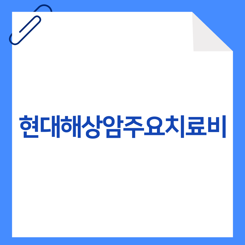 현대해상암주요치료비