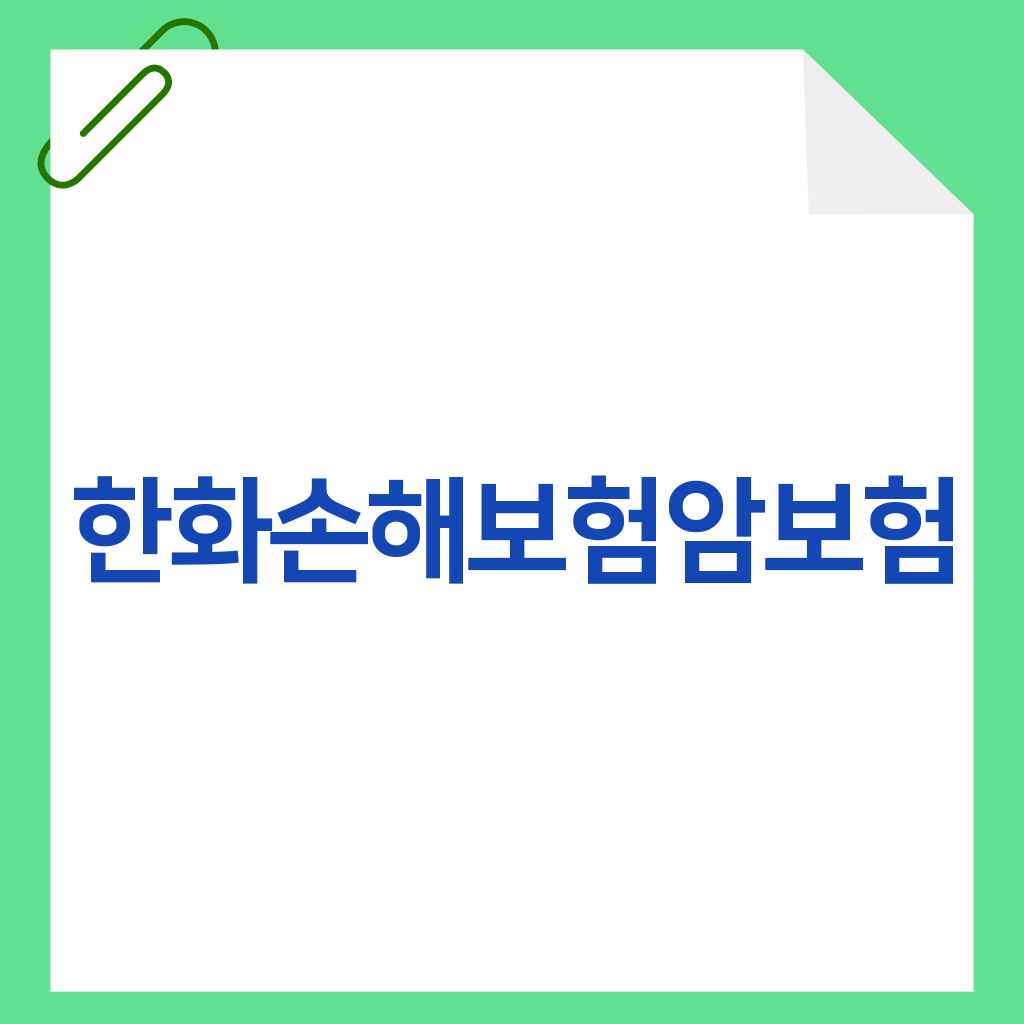 한화손해보험암보험