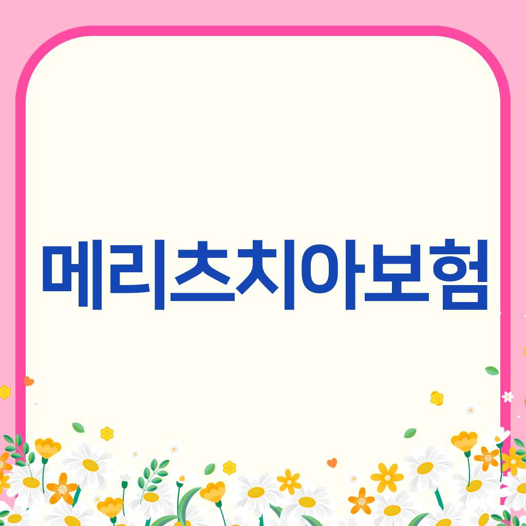 메리츠치아보험