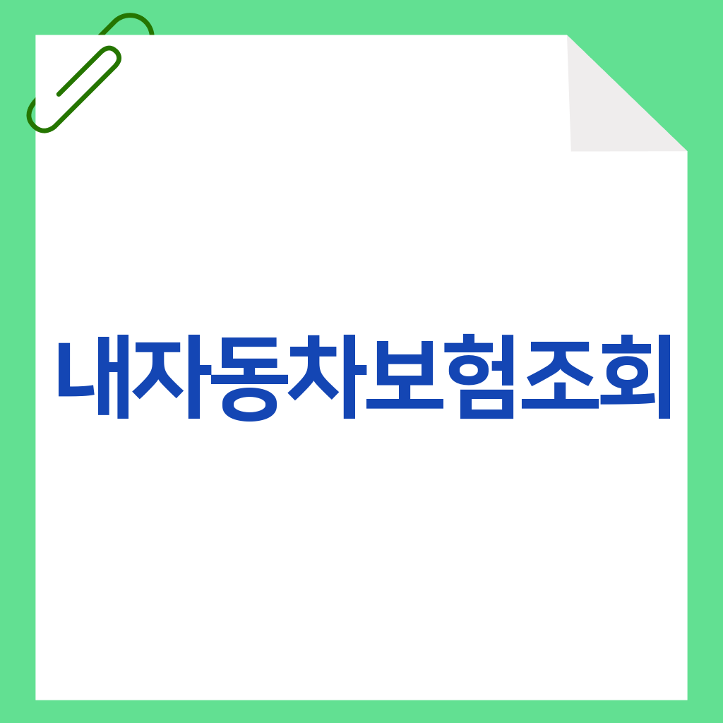 내자동차보험조회