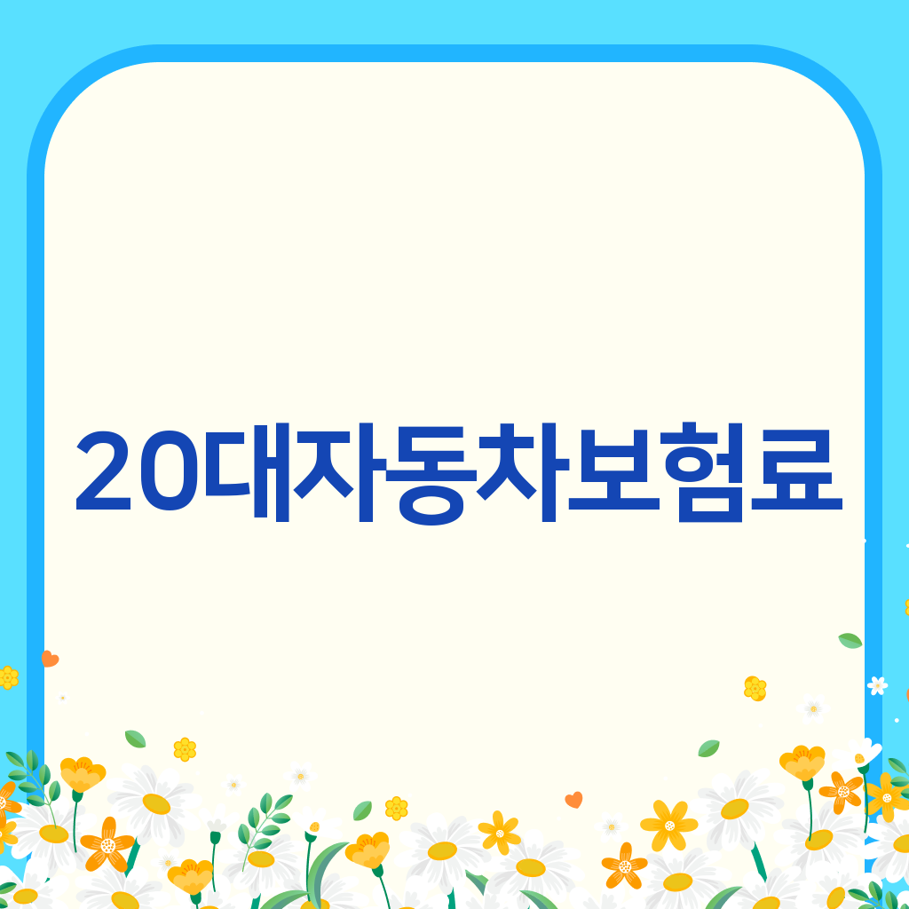 20대자동차보험료